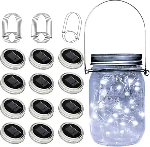 ZNYCYE Mason Jar Solar Lights for Outside, 12 Pack 30Led Fairy Lights Mason Jar - Picture 1 of 12