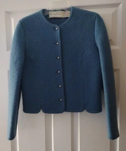 Vintage The Eagles Auge gekochte Wolle Cardigan Pullover Jacke Keilholz blau XS/S - Bild 1 von 7