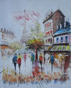 Pintura al óleo 24x20 París en mi memoria impresionismo paisaje urbano Francia - Imagen 1 de 1
