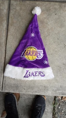 Sombrero de Papá Noel de vacaciones unisex LA Lakers púrpura bordado talla única adulto Foto 1 de 4