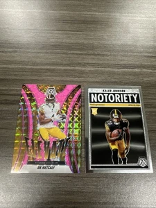 2025 Panini Mosaic Pink Elevate DK Metcalf & Notoriety Kaleb Johnson  - Bild 1 von 4