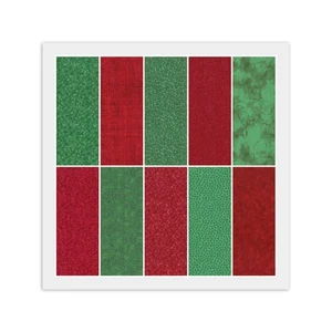Layer Cake - 20) 10" x 10" Squares, RED & GREEN - 100% Quilting Cotton Fabric - Picture 1 of 11