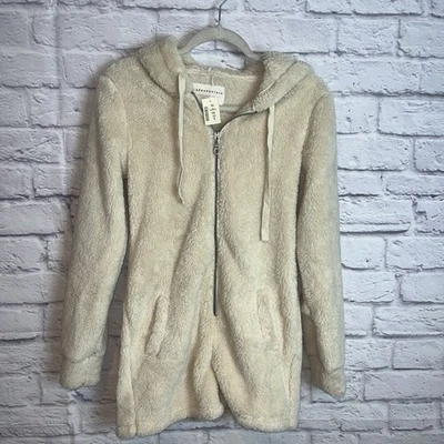 Aeropostale Women’s NWT Cozy Fuzzy Hooded Loungewear Romper Size Small  - Imagem 1 de 4