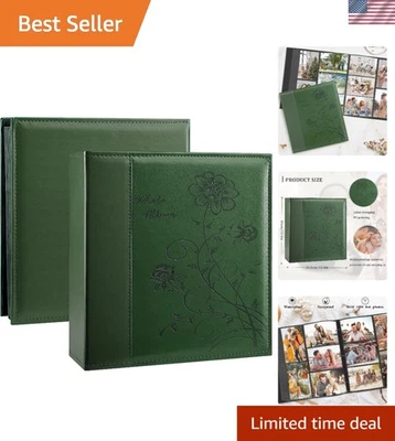 Large Capacity Dark Green Photo Album for 1000 Pictures - Acid-Free Protection - Image 1 of 4