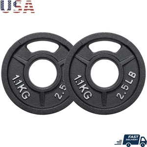 Cast Iron Weight Plates Olympic 2 Inch Durable Strength Training Home Gym Set US - Picture 1 of 7
