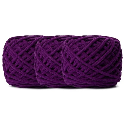 Paquete de 3 hilos gruesos de chenilla esponjosos 100 g (65,6 yardas) - hilo de ganchillo suave para bebé Foto 1 de 4