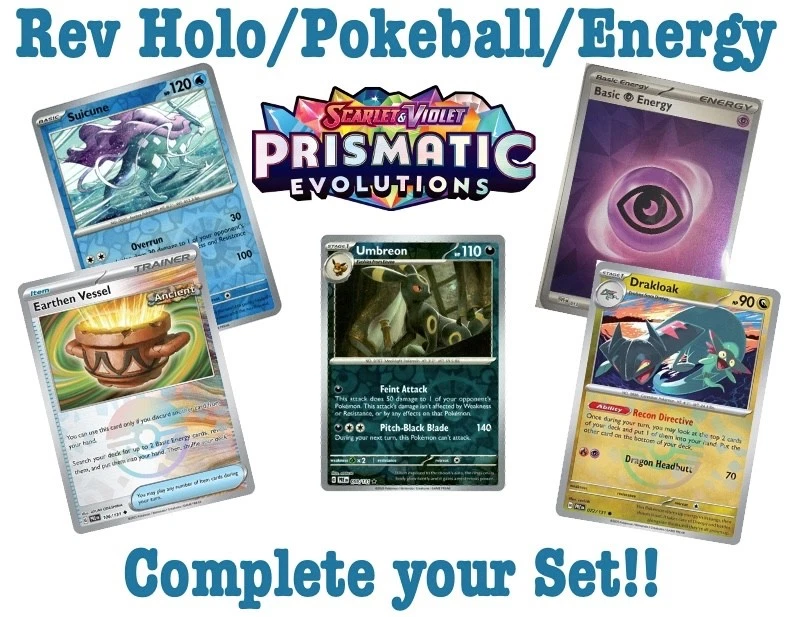 Pokemon Prismatic Evolutions Rev Holo/Energies/Poke Ball -Pick your card 1-131 - Image 1 of 1