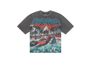 Godspeed Pool Party Herren T-Shirt aus gewaschener Baumwolle - Vintage Grau - Bild 1 von 2