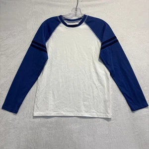 Hanna Andersson Made To Cool Baseball Tee 150 Boys Size 12 Lake Blue White NWOT - Picture 1 of 16