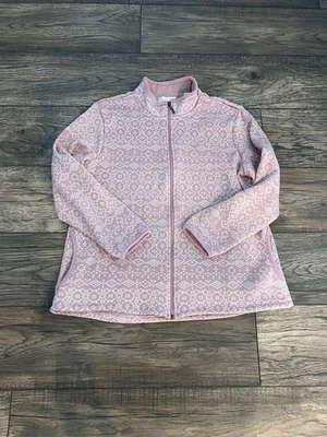 Stan Herman Soft Pink Lightweight Zip Up Size Large - Image 1 of 4