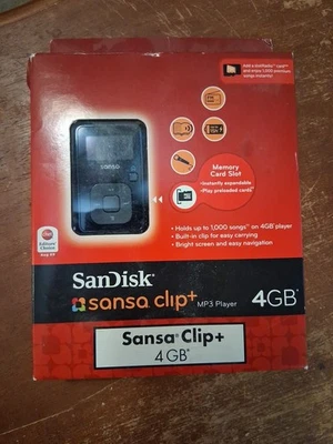 SanDisk Sansa Clip+ Plus Reproductor MP3 WMA Grabadora de Voz Radio FM 4 GB Nuevo Sellado Foto 1 de 4