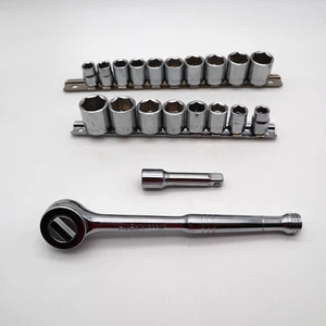 Husky Socket Wrench 22202 USA w/ Extension and 19 Sockets Tools Hardware - Picture 1 of 5