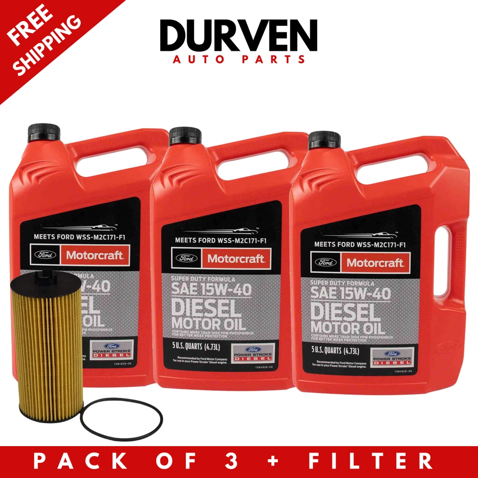 Motorcraft 15W40 Oil Change Kit For 03-10 Ford Super Duty 6.0L/6.4L Powerstroke Foto 1 de 3