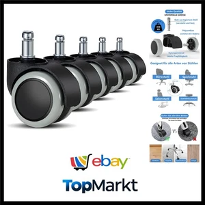 bürostuhl rollen5er Set - 10MM /22 MM Ersatz-hartbodenrollen für Gaming-Stühl... - Bild 1 von 8