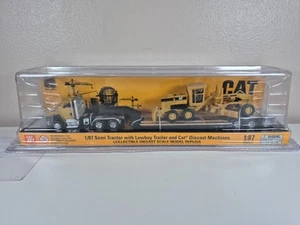 1/87 CAT CT660 DAY CAB TRACTOR W/ LOWBOY TRAILER /CAT DIECAST 163 MOTOR BIN13 - Picture 1 of 3