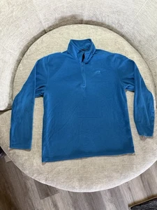 The North Face Sweatshirt 1/4 Zip Pullover Blue Fleece Men's Large - Picture 1 of 9