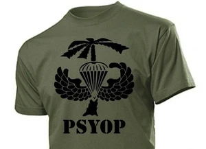 T-Shirt US Army PSYOP Palmtree Airborne Wings Desert Storm Vietnam 245th Gr3-5XL - Picture 1 of 12