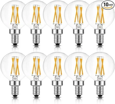 BRIMAX Dimmable Led Edison Bulb 4W E12 Globe lamps for Ceiling Fans Chandelier - Image 1 of 4