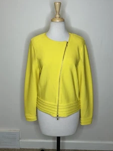 Carlisle Vibrant Yellow Zip-Up Jacket Size L Knit - Picture 1 of 10