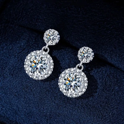 Nuevo Brillo 6mm Simulado Moissanita Gemas Dije Mujeres Niña Pendientes Colgantes Foto 1 de 4