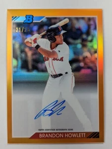 2020 Bowman Heritage Chrome BRANDON HOWLETT Orange Refractor Auto #D 21/25 RC - Picture 1 of 2