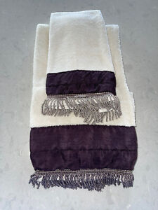 Croscill Home Embellished purple Braided Fringe Hand & Bath Towel SET