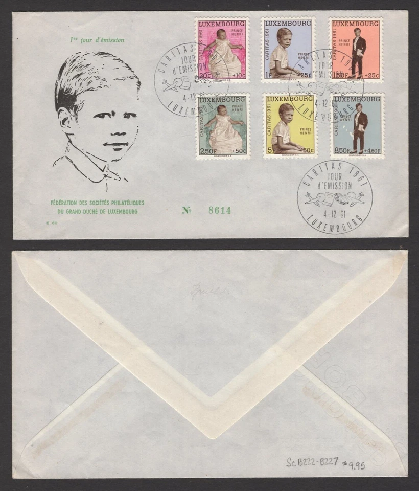 1961 Luxembourg First Day Cover – Prince Henri - Image 1 of 1