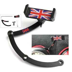 Union Jack Car Cell Phone Mount Folding Holder Pour Mini Cooper R55/56/57/60 BLK - Zdjęcie 1 z 6