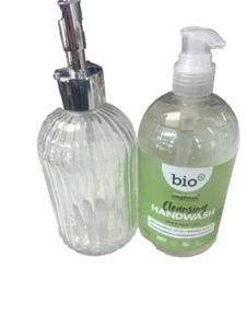 Bio Cleansing Lime & Aloe Vera Handwash and Glass Dispenser - Picture 1 of 6