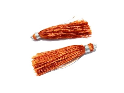 25 Pair Brown Colour Silk Thread Tassel Jewellery Making 2"inch Brown Tassel - Image 1 of 4