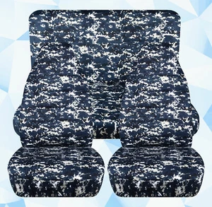 Juego completo de fundas de asiento de coche delanteras + traseras digitales camufladas azul marino para 1989-1998 Geo Tracker - Imagen 1 de 4