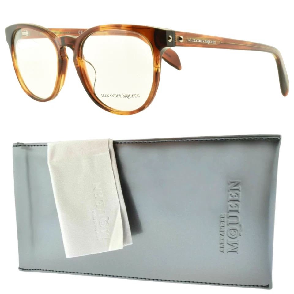 ¡¡NUEVO!! Marco óptico Alexander McQueen AM0100O 004 tortuga ovalado borde completo para mujer Foto 1 de 4