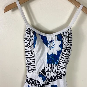 Waltha Clarke's Dress Hawaiian Print Floral Long Sz 12 Vintage Cotton Luau - Picture 1 of 15