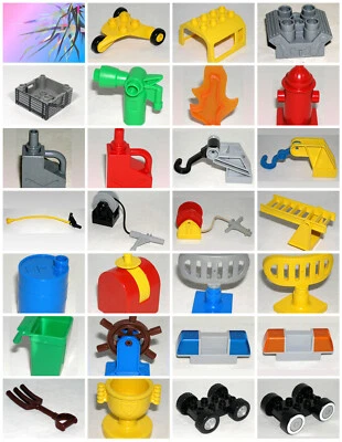 Lego Duplo Parts Vehicle Hook Ladder Siren Hose Car Base Wheels Tool -You Choose - Image 1 of 2