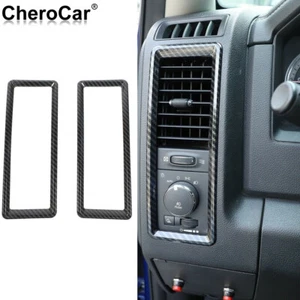 Cubierta de salida de ventilación de aire de consola central de fibra de carbono para Dodge Ram 1500 10-17 - Imagen 1 de 11