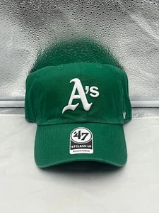 Gorra ajustable Oakland Athletics MLB '47 marca retro verde limpieza - Imagen 1 de 5