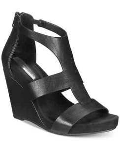 EUC INC International Concepts Sandals Lilbeth Wedge T-Strap Black Size 6 - Picture 1 of 7