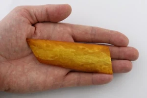 VINTAGE ANTIQUE Genuine BALTIC AMBER Egg Yolk Massive Brooch Pin 22.4g 201202-1 - Picture 1 of 10