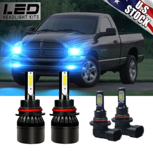 For Dodge Ram 1500 2500 3500 2002-2005 - 4x 8000K LED Headlight Fog Light Bulbs - Picture 1 of 12