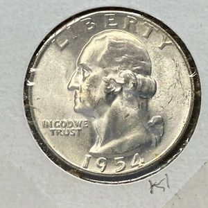 Washington Quarter 1954 1 ¢ BU Great Strike and Luster K1 - Imagen 1 de 2