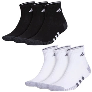 ADIDAS Cushioned 3-Pack Quarter Men's Tennis Athletic Socks Size 6-12  - Picture 1 of 5