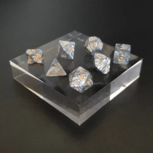 Juego completo de dados - Remolino de plata sedosa - D4 a D20 - Dungeons & Dragons D&D - Imagen 1 de 1