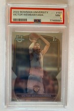 Victor Wembanyama 2022-23 Bowman Chrome University 1st Rookie Card SP PSA 9 SSP