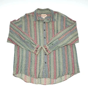 Men's WoolRich Rugged Outdoor Hippie Multi Pattern Alpine Cotton Button Up XL - Picture 1 of 5