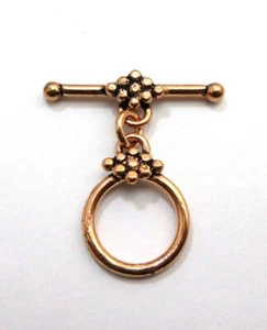 3 SETS 15X25MM SOLID COPPER BALI TOGGLE CLASP ANTIQUE COPPER 572 ATL-119 - Picture 1 of 1