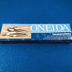 Oneida SARATOGA 5 Piece Place Setting Flatware Immaculate 18/10 Stainless Steel - Picture 1 of 8