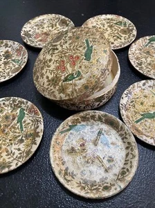 Mid-Century ALFRED E KNOBLER 8 Coasters & Box Japan Alcohol Proof Lacquerware !! - Picture 1 of 7