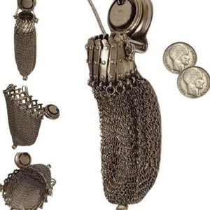 Handmade 1920's English Coin Purse,VictorianSterling Silver Coin Purse - Picture 1 of 11