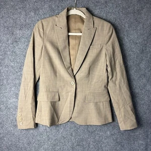 Theory Blazer Jacket Womens 4 Beige Tailor Gabe B One Button Wool Blend 80001199 - Picture 1 of 10