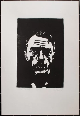 Leonhard Wachter Porträt Neo Rauch Contemporary sign Linolschnitt 2020 27/50 - Bild 1 von 2